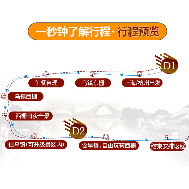 上海出发 乌镇2天1晚纯玩半自由旅游夜游西栅可升级通安枕水酒店