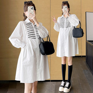 
Plus size maternity autumn shirt dress 2026 new spring and autumn top long-sleeved casual loose 200*0.5kg dress