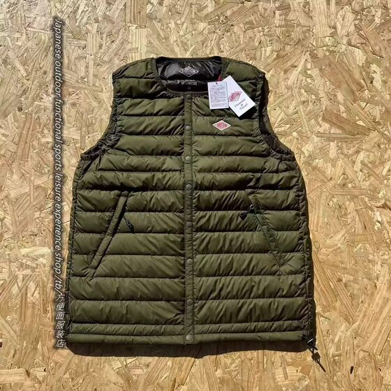 
Spare ribs down vest, Japanese style artistic inner warm vest, retro trendy outdoor functional thermal layer vest for men and women