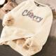 Thickened lamb velvet printed round neck sweatshirt for girls in 2024 new winter loose outerwear trendy top