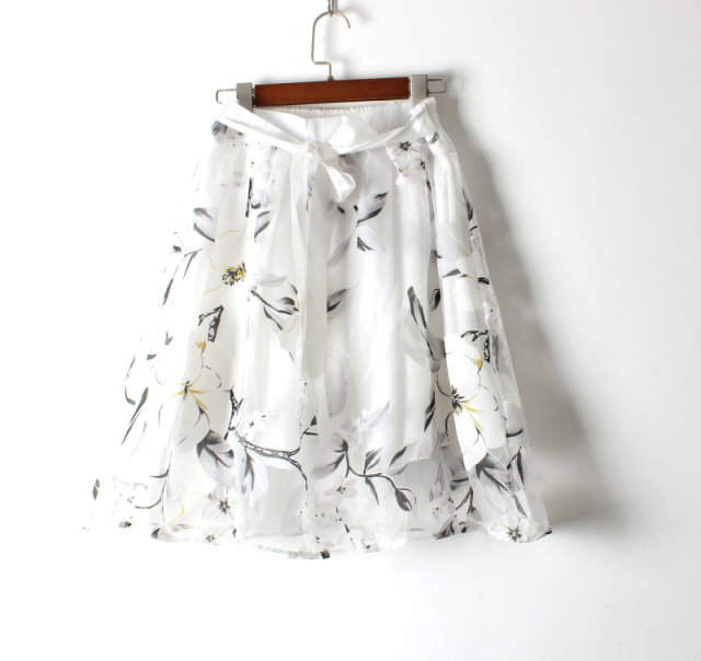 Ou Gen Skirt Printing Puff Puff Umbrella Skirt Vientiane Lands Ladies Love Short Skirt 2024 Summer Printing Princess Skirt Loose