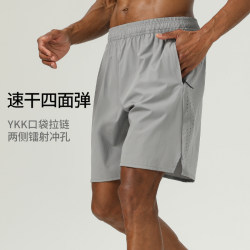 Liofro Loose Quick-Drying Sports Pants with Pockets, Zipper, Reflective, Breathable, Running, Fitness, Tennis Training, Large Size Shorts