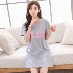 Growth skirt women summer short -sleeved skirt sexy princess cartoon cute pure cotton Korean version of casual loose home service girl