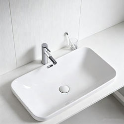Ultra-Thin Side Table Mid-Basin Semi-Embedded Washbasin Rectangular Hotel Home Basin Embedded Basin Countertop Basin