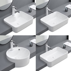 Countertop Basin, Semi-Embedded Countertop Basin, Home Hotel and B&B Semi-Hanging Washbasin, Narrow Countertop Embedded Basin