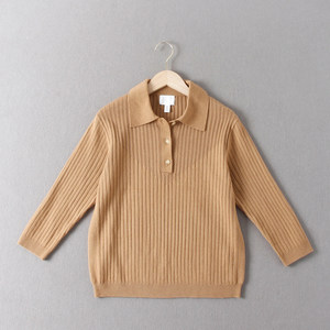 
Swedish single! Cabinet 200+ temperament commuting simple POLO collar three-quarter sleeves slim short pullover knitted sweater