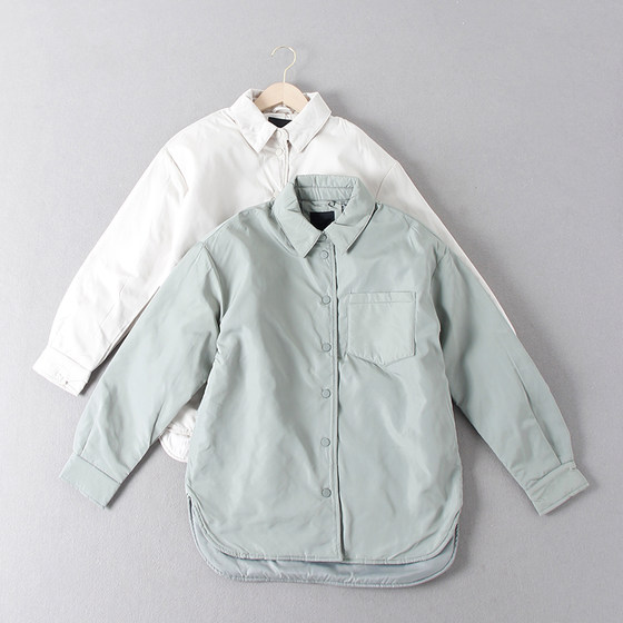 
Out of stock in Russia! Autumn and winter simple and lightweight boyfriend style loose lapel shirt-style cotton coats for couples