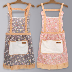 Canvas Apron for Home Use, Kitchen Stain-Resistant, Anti-Oil, Breathable, Women's Princess-Style Cooking Apron, Workwear
