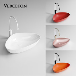 Triangular Shaped Artistic Countertop Basin, Colorful Ceramic Integrated Wash Basin, Single Basin, Creative Wash and Face Basin