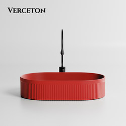 Chinese Red Color Art Countertop Basin Hotel Designer Wash Basin Single Basin Bathroom Ceramic Wash Basin