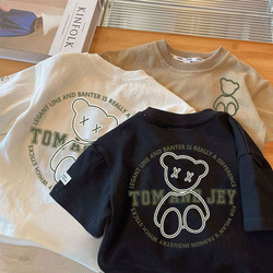 Boys' Short-Sleeved T-Shirt for Young Children, Summer 2026 New Style, Pure Cotton Half-Sleeve Top, Children's Summer Clothing, Trendy T-Shirt