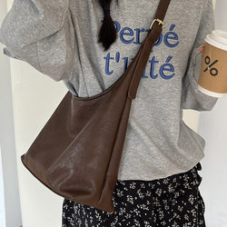 Large-Capacity Bag for Women 2025 Autumn and Winter New Style Simple Soft Leather Shoulder Underarm Bag Retro Commuter Crossbody Mother-Daughter Bag