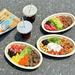 800ml Oval Bowl, Popular Online, Simple Meal, Light Meal, Weight Loss Meal, Take-Out Box, Disposable High-End Pasta Salad Bowl