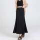 Black fishtail skirt women's skirt spring and autumn versatile temperament A-line hip skirt slim ruffle long skirt
