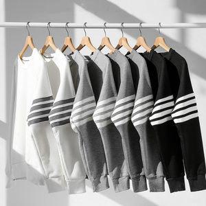 Waffle men's sweatshirt 2025 spring and autumn new men's round neck pullover loose sweatshirt top trendy long-sleeved T-shirt
