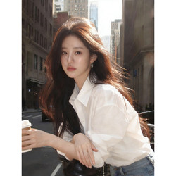 White Shirt for Women, 2026 Spring New Style, High-End, Light Luxury, Age-Reducing, Stylish, Korean Style, Loose-Fitting Shirt