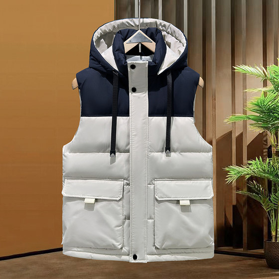 
13 teenagers down cotton vest 14 autumn and winter boy vest 15 junior high school students 16 years old big boy horse clamp jacket