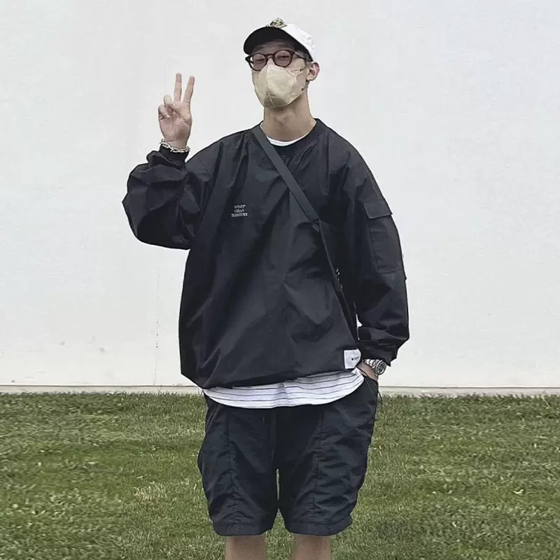 WTAPS SMOCK 日系潮牌圆领长袖T恤宽松休闲衬衫尼龙工装夹克外套-Taobao