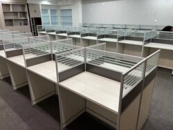 100*50 Office Desk with Four-Person Workstation Partition Screen, Telephone Sales Operator Computer Desk and Chair Set, Multi-Person Booth