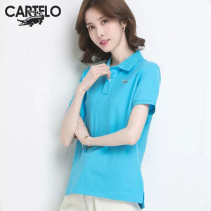 
Katile Crocodile POLO shirt short-sleeved T-shirt for women in summer pure cotton loose thin sports lapel casual top trendy