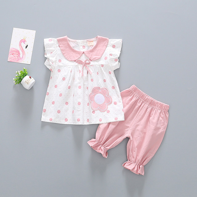 Girls summer suit 2023 new baby children's clothing 1-3 years old baby ...