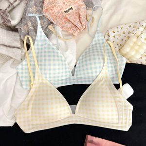 
French girl underwear, thin, small breasts, push-up, seamless, no wires, comfortable deep V spaghetti strap bra