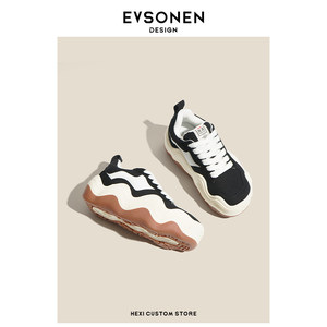 
[Evsonen] Xu Lu and Zhao Lusi's same platform canvas shoes for autumn and winter casual wave-soled heightening bread shoes
