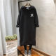 Fat MM winter velvet loose mid-length dress for women 300Jin [Jin equals 0.5kg] 240 large size women's half turtleneck hooded sweatshirt