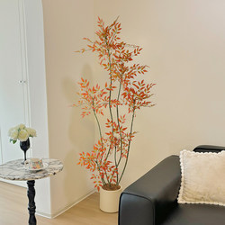 Green Plant Artificial Nanjing Bamboo Indoor High-End Potted Decoration Ornament Living Room Artificial Plant Floor-Standing Fake Tree