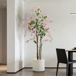 Simulated Jasmine Indoor Potted Plant Next to the Sofa in the Living Room, Large Artificial Green Plant Ornament, High-End Fake Tree