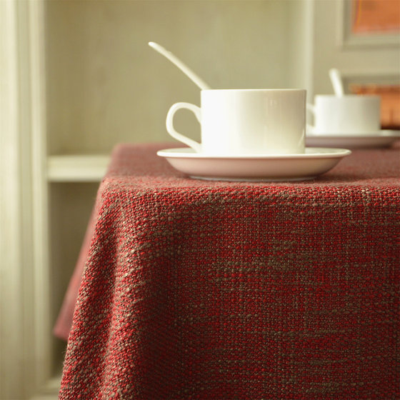Red dining tablecloth thickened cotton and hemp, a cotton and a long -sized square table fabric wedding wedding coffee table pure color customization