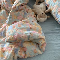 New Arrivals for the Year of the Horse~Class a Maternal and Infant Grade Pure Cotton Double-Layer Gauze Four-Piece Set, Cartoon Pure Cotton Student Dormitory Three-Piece Bedding Set