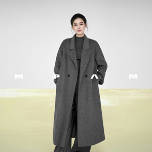 
MPAM mid-length wool coat hidden bag loose autumn and winter warm double-sided wool coat for women