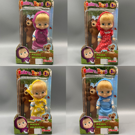 
Genuine MashaBear Masha and the Bear simulation doll doll purple skirt doll princess changeable clothes toy