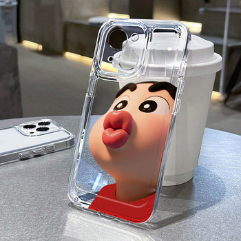 
Pouty Crayon Shin-chan suitable for Apple 17promax mobile phone case iphone16 Huawei mate60pro transparent Pura70 Honor 300 female reno13 protective cover vivos20 Xiaomi 15