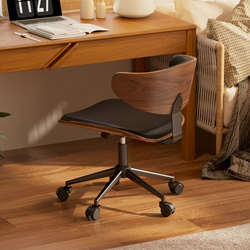 Medieval-Style Computer Chair for Home Study and Office, Backrest Chair, Adjustable and Rotatable Desk Chair, Solid Wood Eames Chair