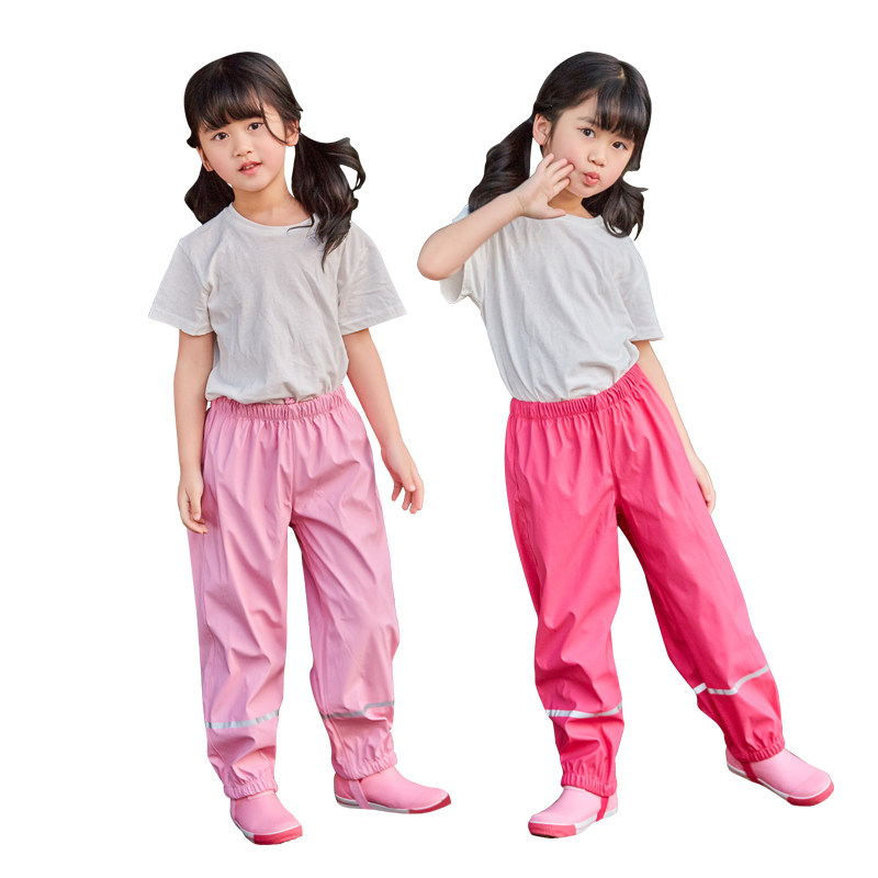 Pantalon De Pluie Imperméable Enfant - Coupe-Vent, Bandes Réfléchissantes - Pour Fille Et Garçon, Toutes Saisons