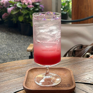 
Straight cup fruit tea cold drink cup cocktail drink cup drink water cup Korean style high feet juice cup glass cup