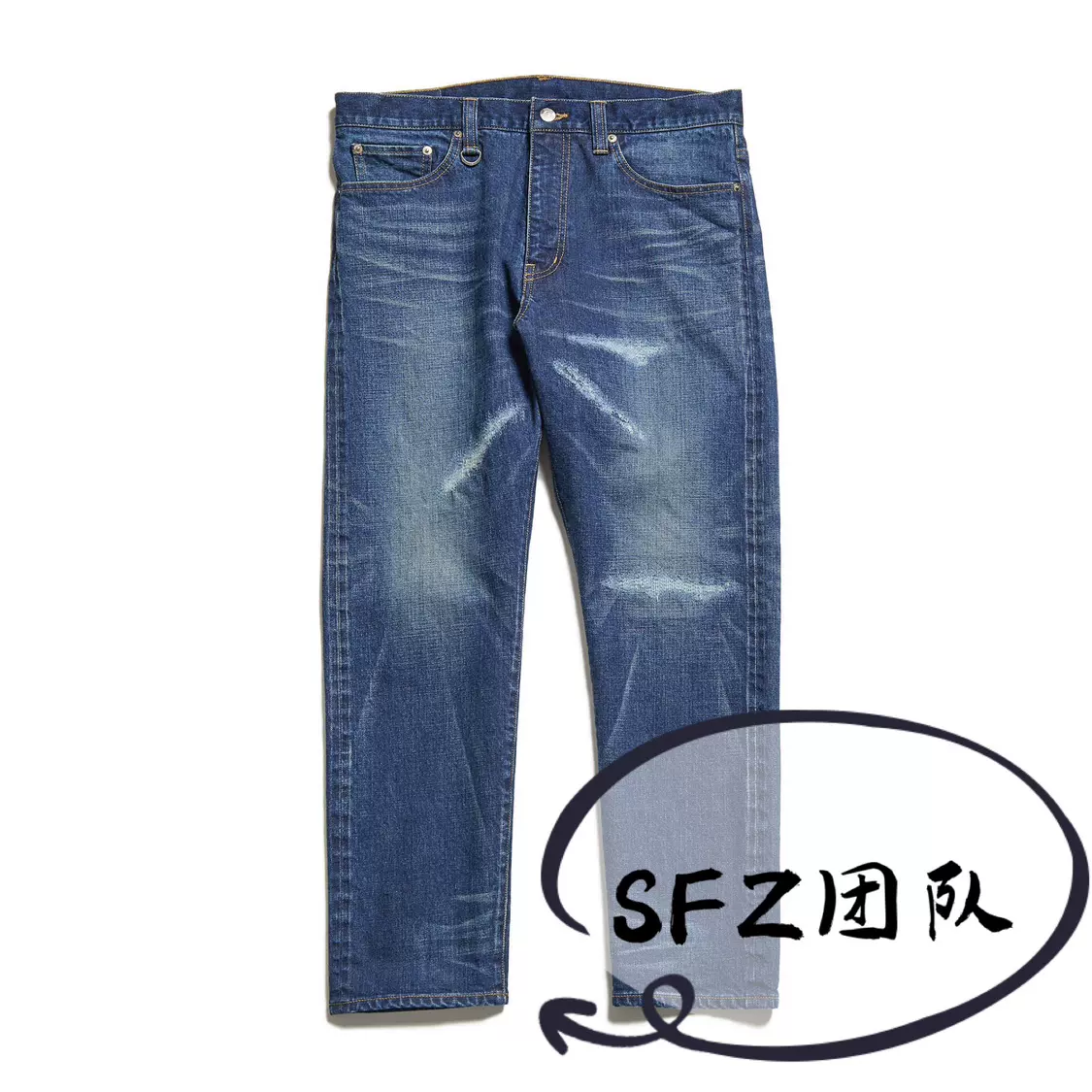代购] UNIFORM EXPERIMENT RELAX FIT WASHED 洗水牛仔褲22AW-Taobao