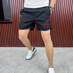 National Trend Shorts Men's Summer Trend Versatile Three-Quarter Pants Student Embroider Chinese Casual Quick-Drying Outer Wear Large Pants
