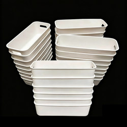 Desktop Storage Box with Built-In Dividers, Rectangular Organizer Box for Dormitory Miscellaneous Items and Cosmetics Classification Storage