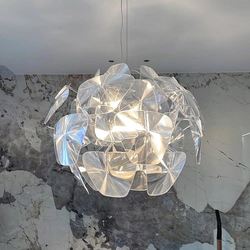 Italian Luceplan Hope Designer Chandelier with Creative Petals and Leaves for Bedroom, Dining Room, and Living Room