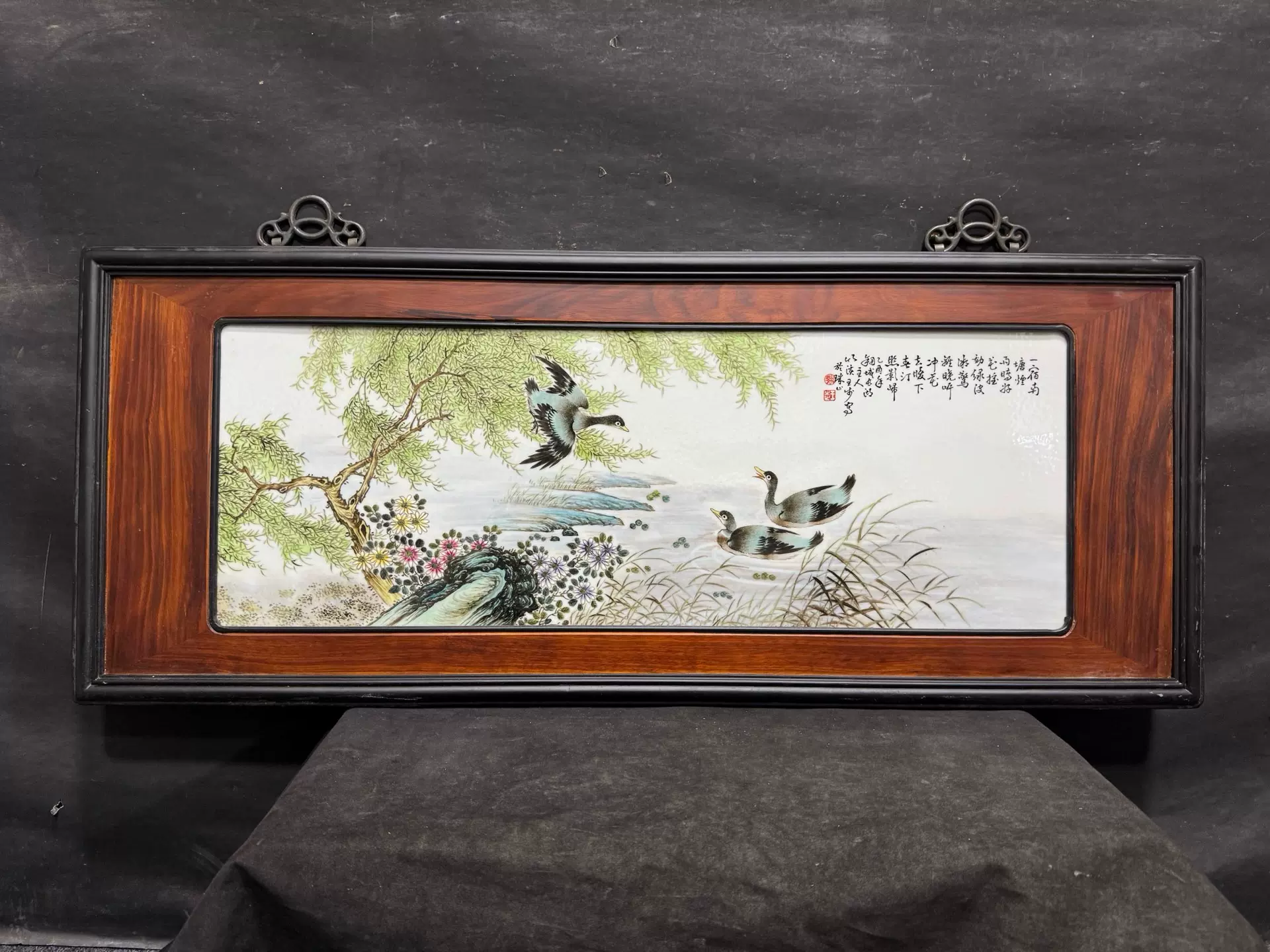 景德镇厂货瓷器珠山八友王大凡粉彩手绘十八罗汉瓷板画挂屏保真