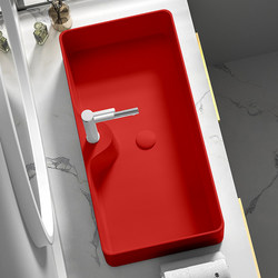 Ceramic Countertop Basin Large Capacity Wash Basin Wash Basin Rectangular Red Basin Wash Basin Basin Sink