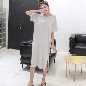 Summer and autumn large -size short -sleeved dress women's new garden led skirts are thin and loose in summer
