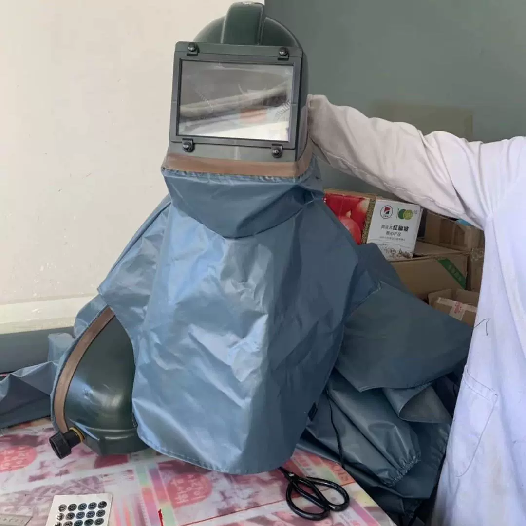 保尔夫 ps1送风喷砂头盔 配pvc 披肩防化耐磨喷漆防护工作用