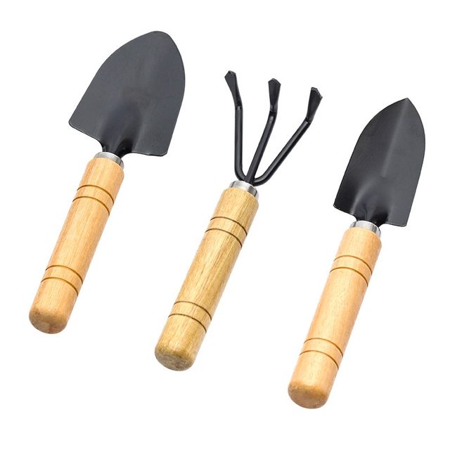 Three-piece set of gardening tools for home gardening, gardening, soil ...