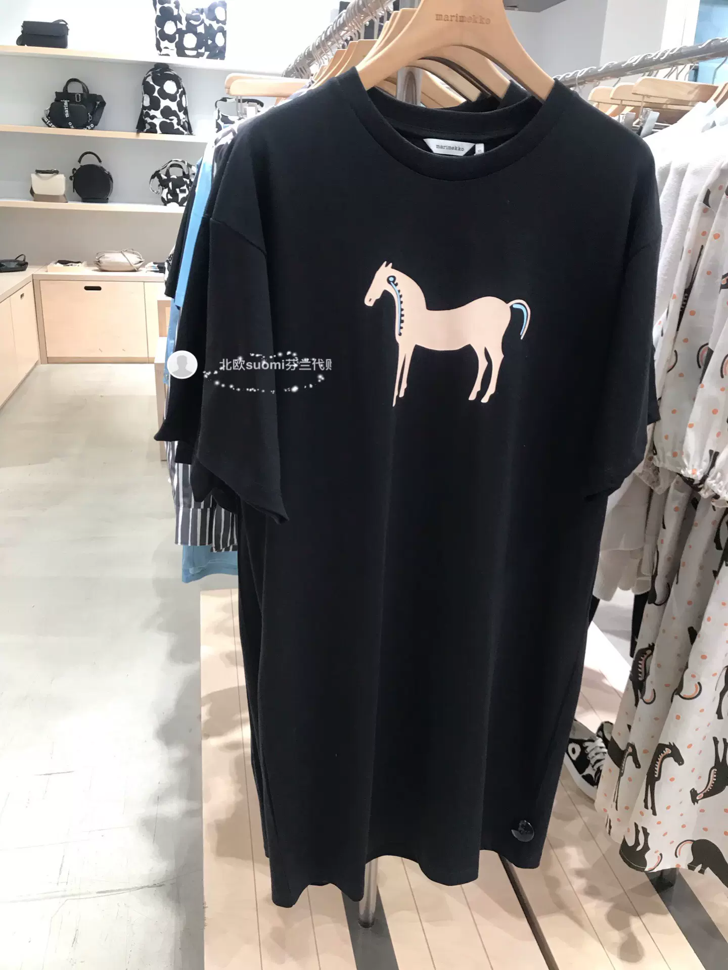 2021秋】Marimekko Loistokulta Musta tamma mekko 棉質洋裝- Taobao