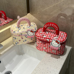 Cute Kitty Cat Portable Cosmetic Bag for Women, Large-Capacity Storage Bag, Travel Toiletry Bag