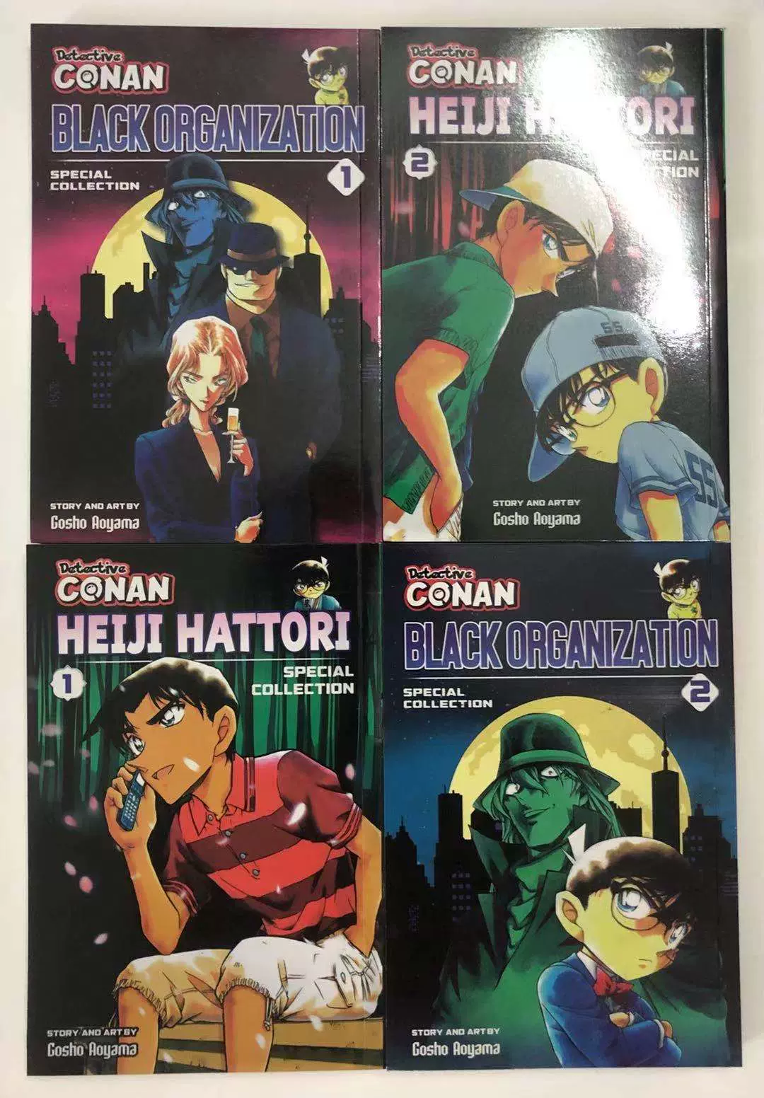 现货名侦探柯南英文版漫画悬疑推理服部平次黑暗组织4册合集